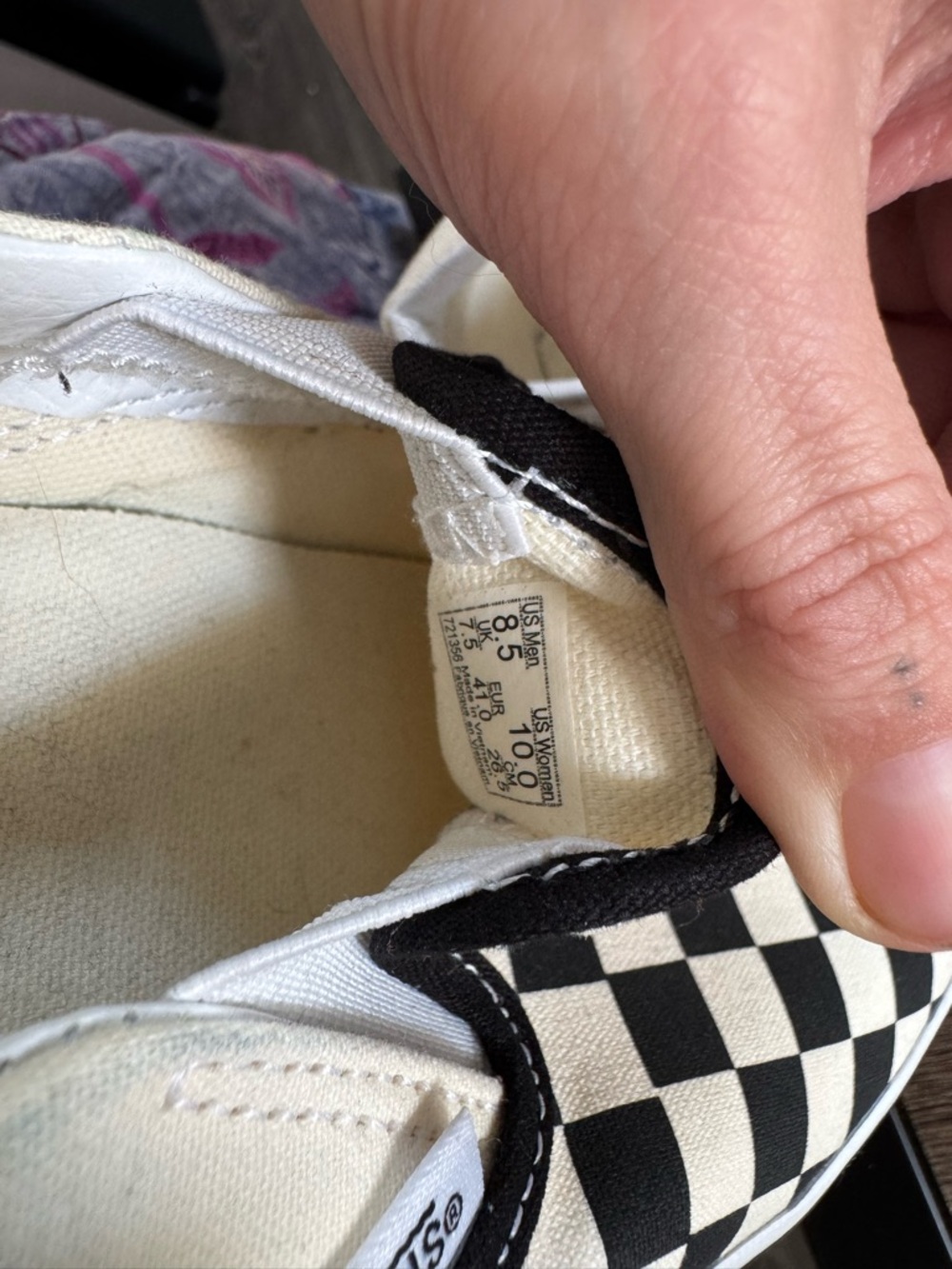 Vans Platform Checkerboard Slip-On - Black & Cream - Picture 5 of 5